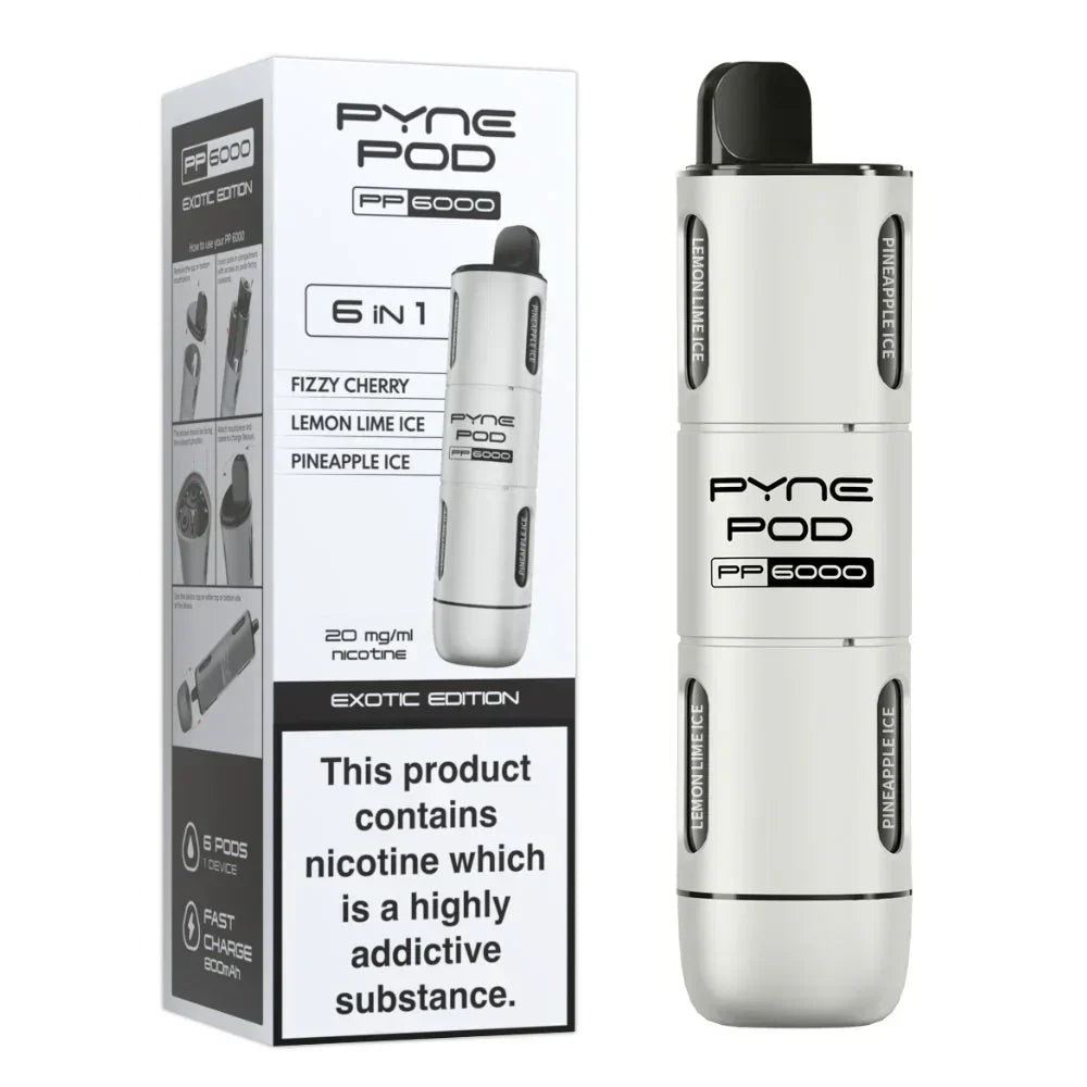 6 In 1 Pyne Pod PP6000 Disposable Vape (Box of 5)