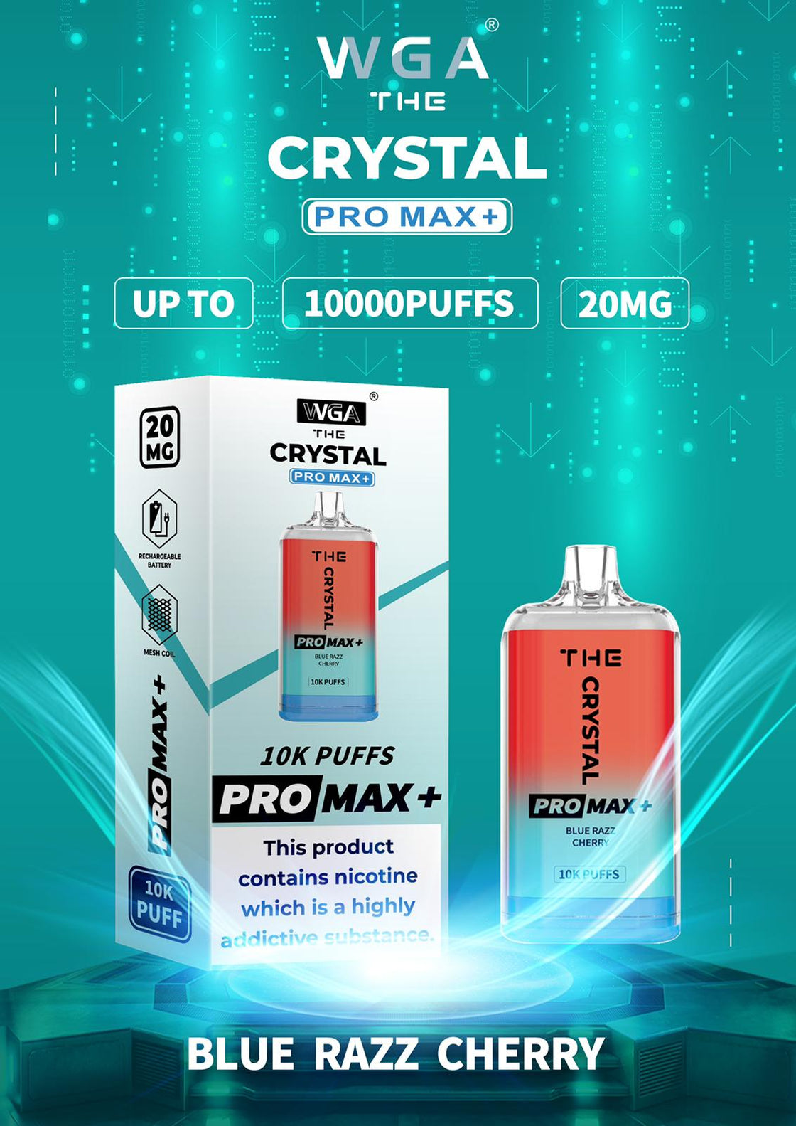 The Crystal Pro Max + 10000 Disposable Vape Pod (pudełko 10 szt)