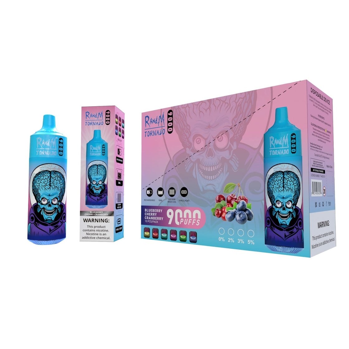 RAndM Tornado 9000 Puffs Disposable Vape (pudełko 10 szt)